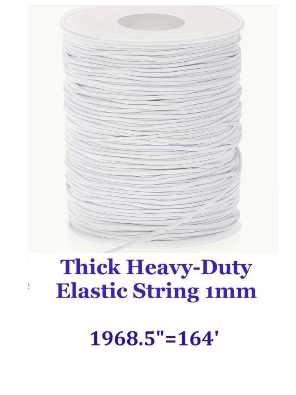 1mm Thick Heavy-Duty Elastic String for Jewelry Making - 1968.5"=164'